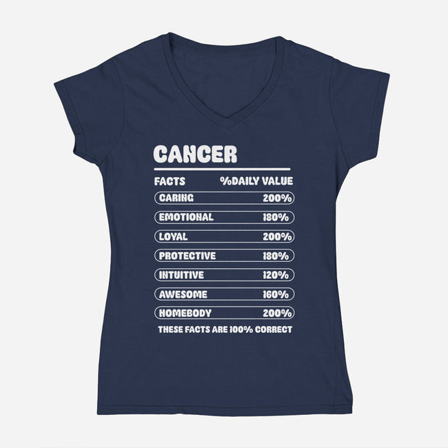 Cancer Facts Chart-Womens-V-Neck-Tee-MaxoArt