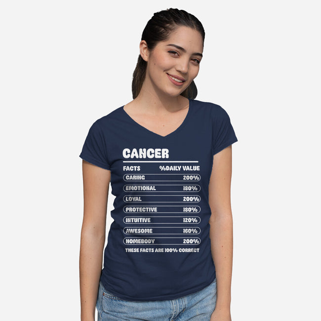 Cancer Facts Chart-Womens-V-Neck-Tee-MaxoArt