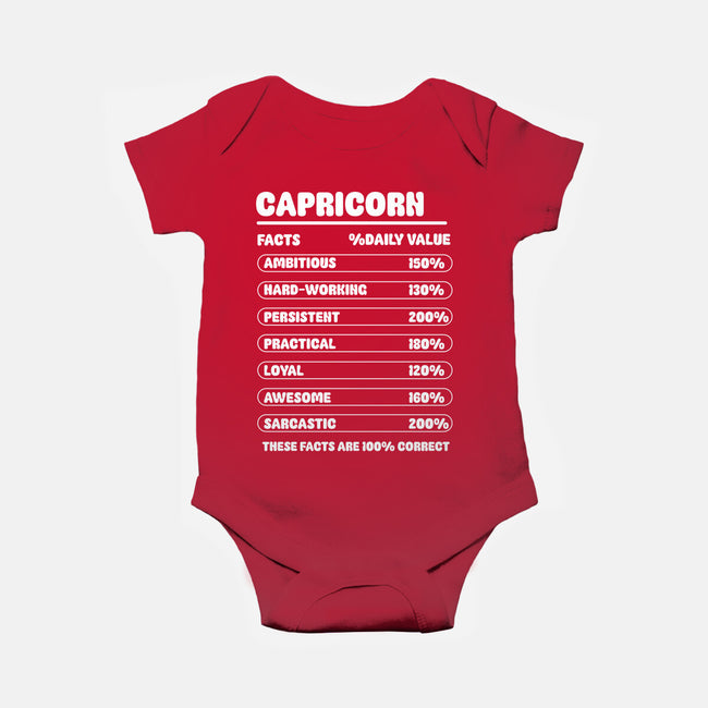 Capricorn Facts Chart-Baby-Basic-Onesie-MaxoArt