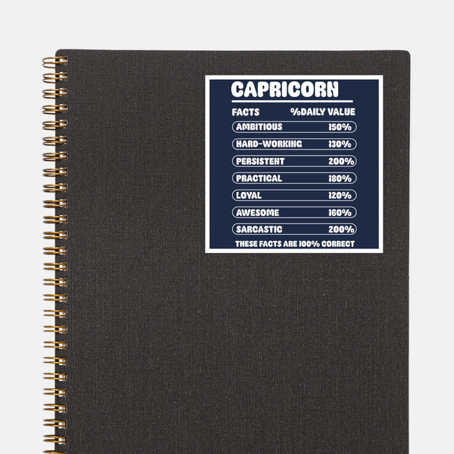 Capricorn Facts Chart-None-Glossy-Sticker-MaxoArt