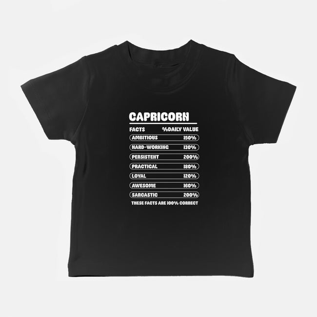 Capricorn Facts Chart-Baby-Basic-Tee-MaxoArt