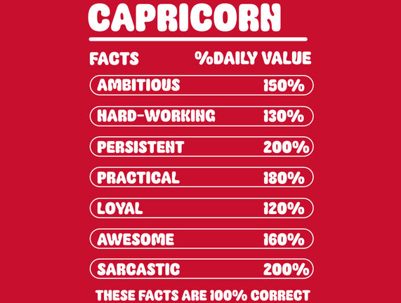 Capricorn Facts Chart