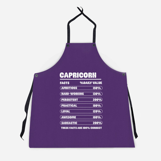 Capricorn Facts Chart-Unisex-Kitchen-Apron-MaxoArt