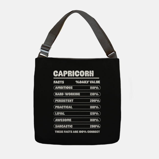 Capricorn Facts Chart-None-Adjustable Tote-Bag-MaxoArt