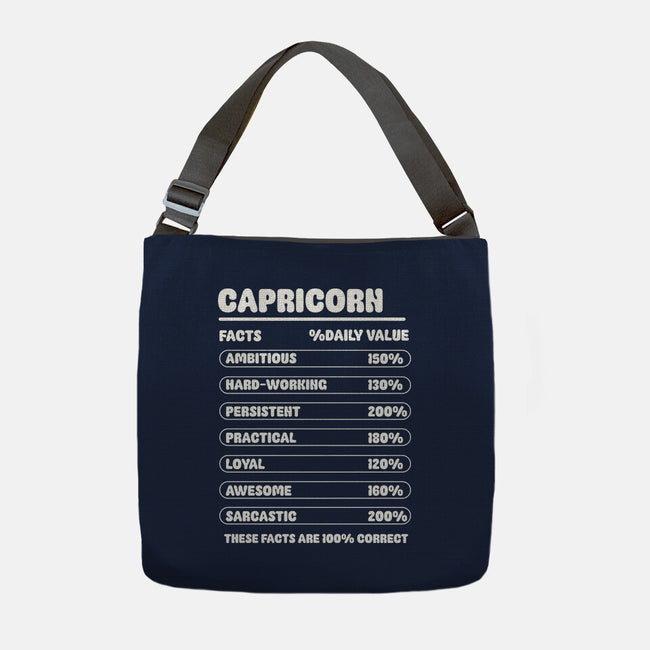 Capricorn Facts Chart-None-Adjustable Tote-Bag-MaxoArt