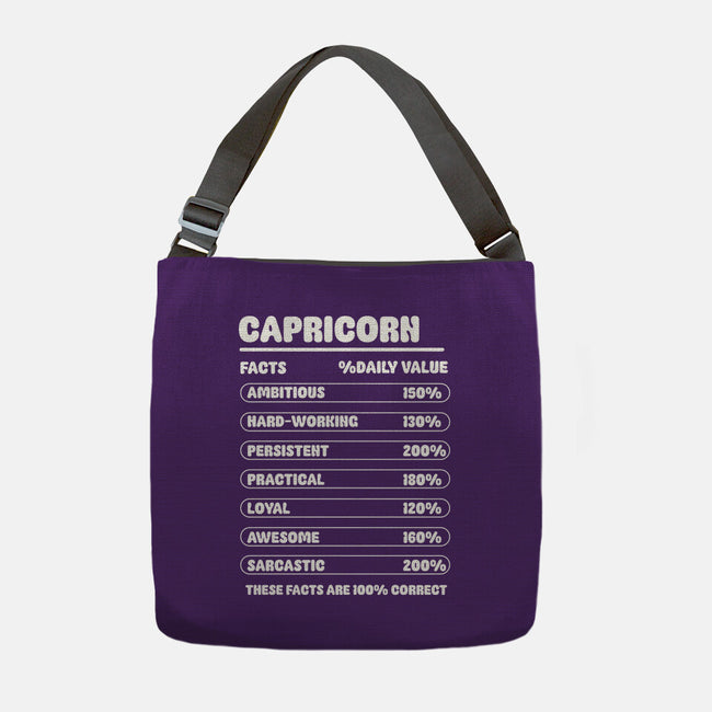Capricorn Facts Chart-None-Adjustable Tote-Bag-MaxoArt