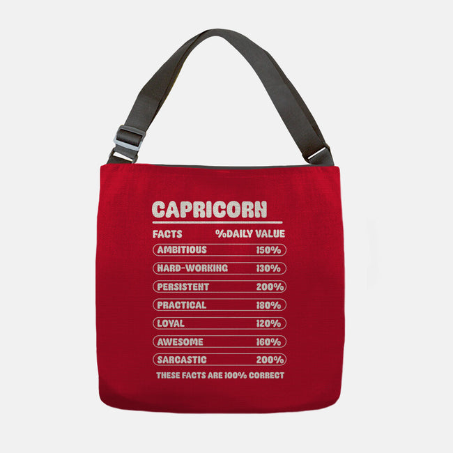 Capricorn Facts Chart-None-Adjustable Tote-Bag-MaxoArt