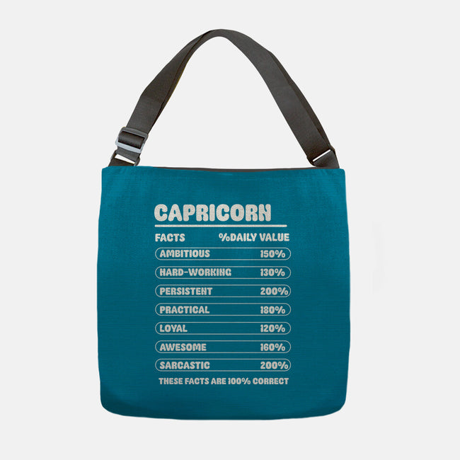 Capricorn Facts Chart-None-Adjustable Tote-Bag-MaxoArt