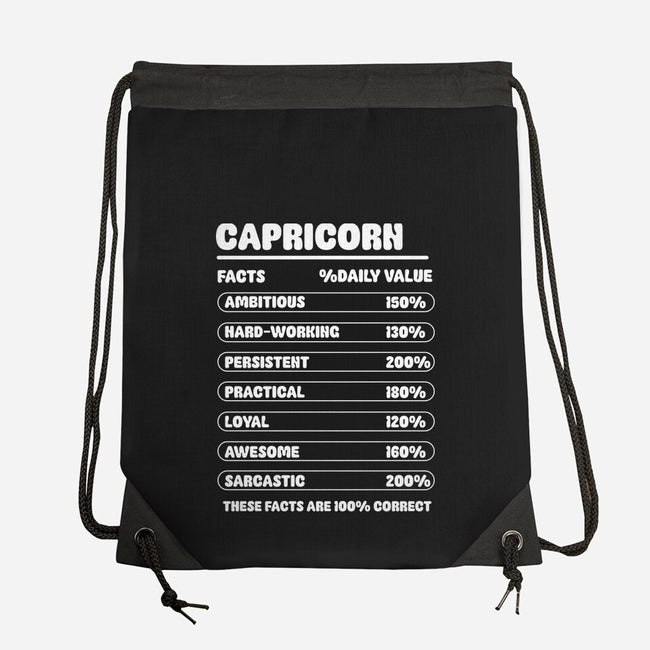 Capricorn Facts Chart-None-Drawstring-Bag-MaxoArt