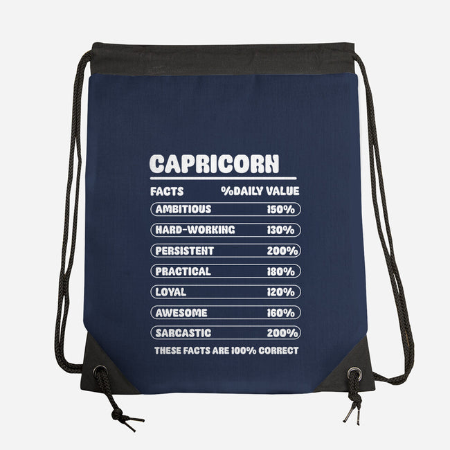Capricorn Facts Chart-None-Drawstring-Bag-MaxoArt