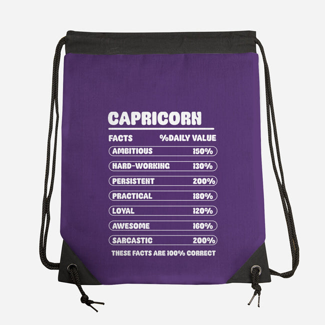 Capricorn Facts Chart-None-Drawstring-Bag-MaxoArt