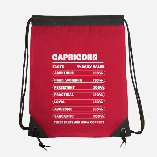 Capricorn Facts Chart-None-Drawstring-Bag-MaxoArt