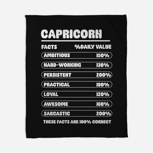 Capricorn Facts Chart-None-Fleece-Blanket-MaxoArt