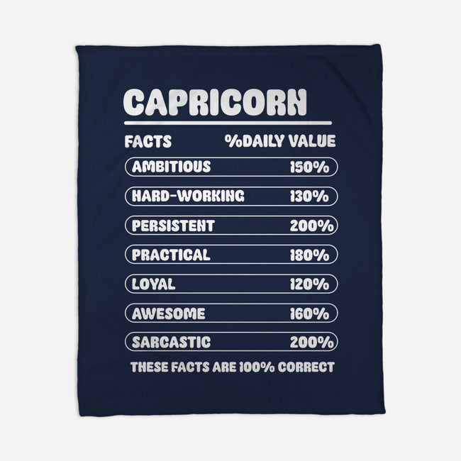 Capricorn Facts Chart-None-Fleece-Blanket-MaxoArt