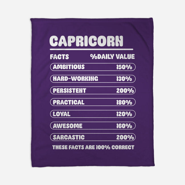 Capricorn Facts Chart-None-Fleece-Blanket-MaxoArt