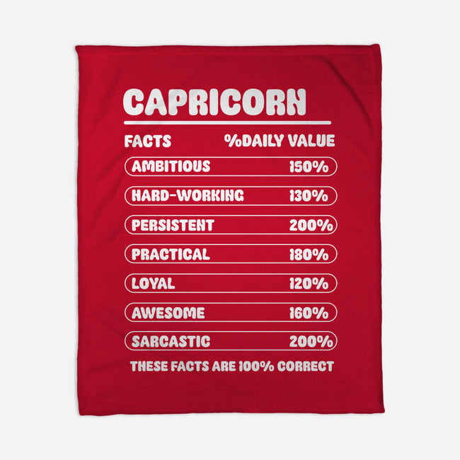 Capricorn Facts Chart-None-Fleece-Blanket-MaxoArt