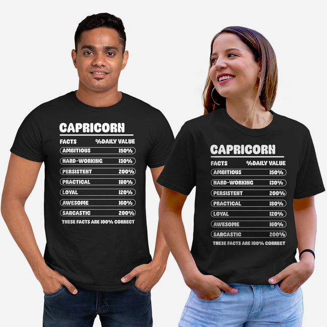Capricorn Facts Chart-Unisex-Basic-Tee-MaxoArt