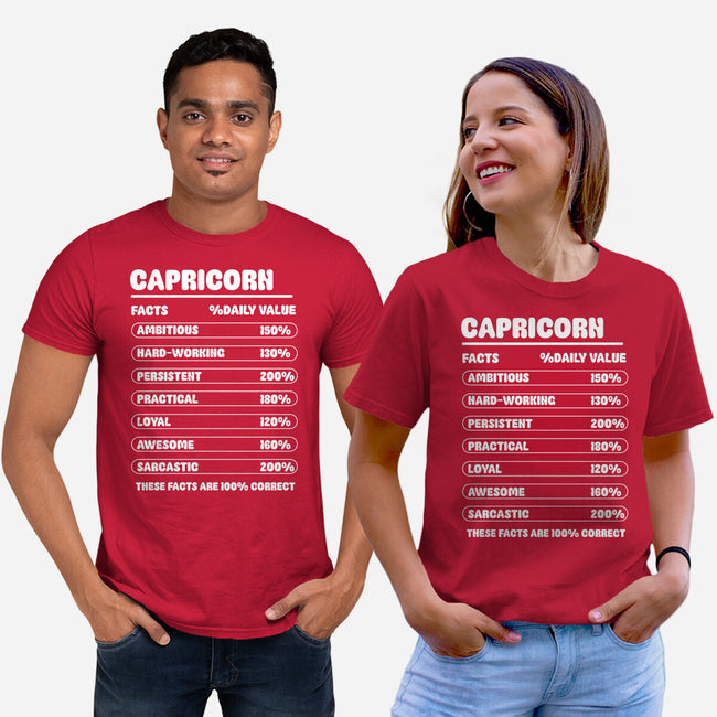 Capricorn Facts Chart-Unisex-Basic-Tee-MaxoArt