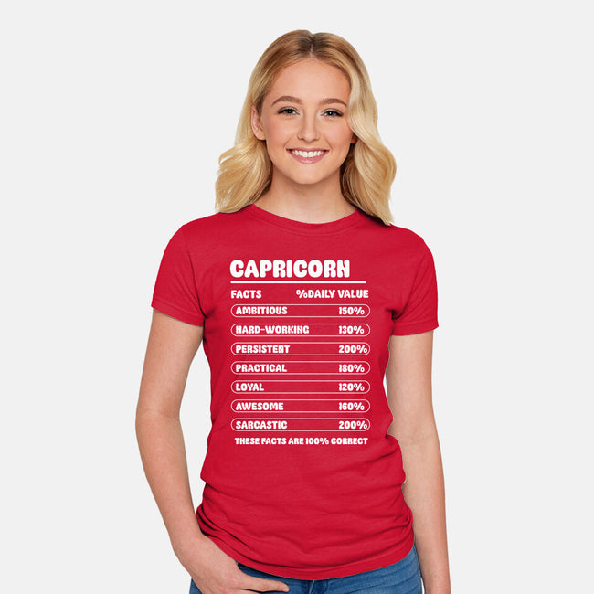 Capricorn Facts Chart-Womens-Fitted-Tee-MaxoArt