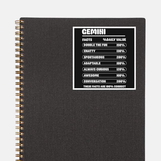 Gemini Facts Chart-None-Glossy-Sticker-MaxoArt
