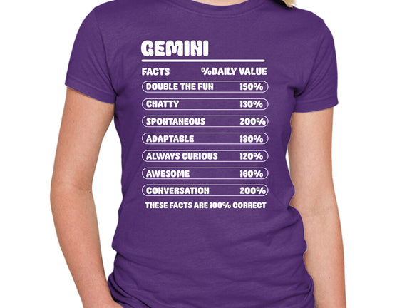 Gemini Facts Chart