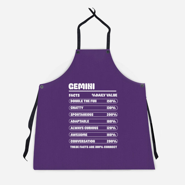 Gemini Facts Chart-Unisex-Kitchen-Apron-MaxoArt