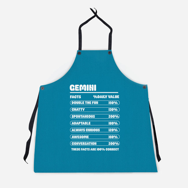 Gemini Facts Chart-Unisex-Kitchen-Apron-MaxoArt