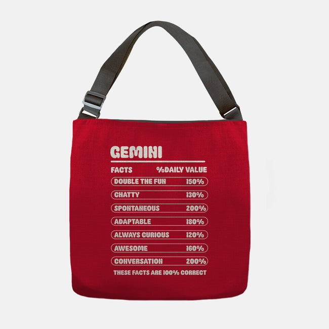 Gemini Facts Chart-None-Adjustable Tote-Bag-MaxoArt