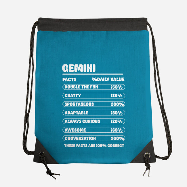 Gemini Facts Chart-None-Drawstring-Bag-MaxoArt