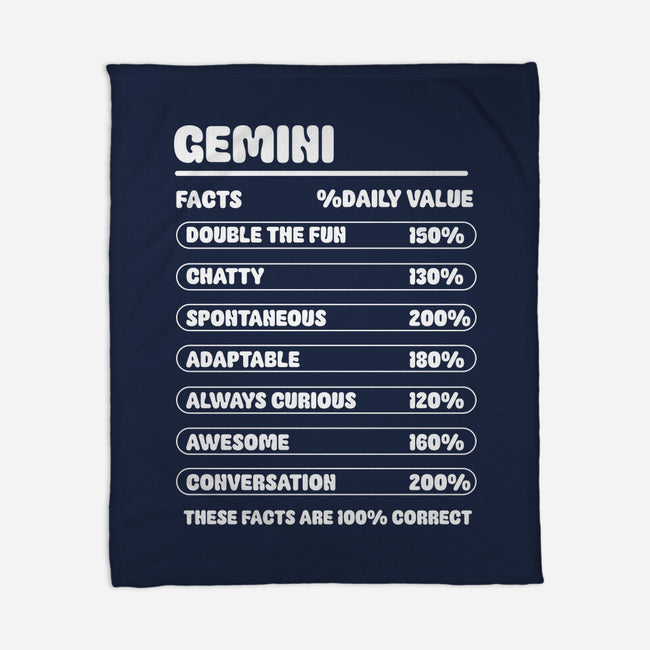 Gemini Facts Chart-None-Fleece-Blanket-MaxoArt