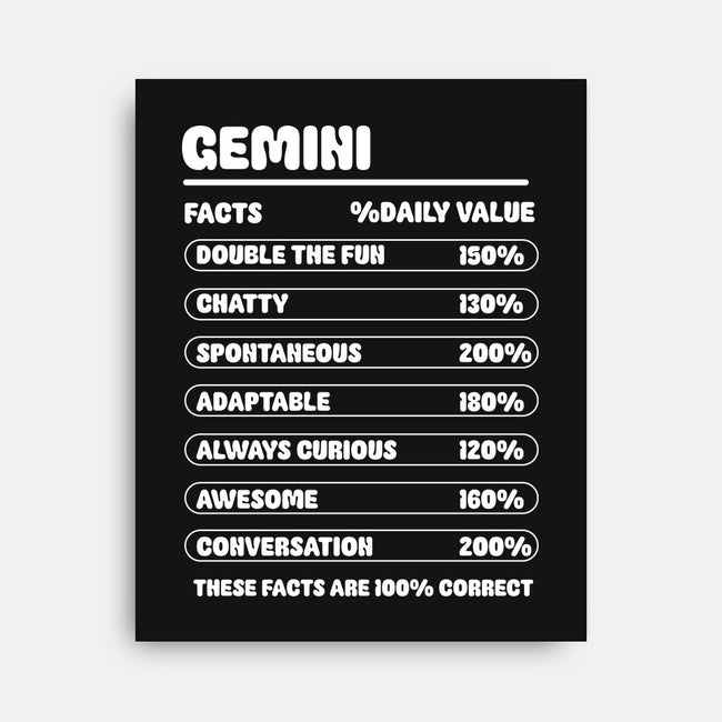 Gemini Facts Chart-None-Stretched-Canvas-MaxoArt
