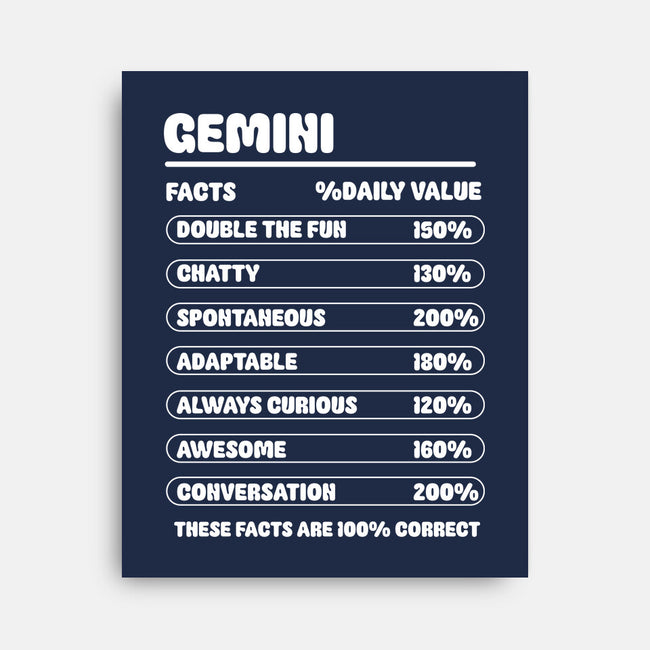 Gemini Facts Chart-None-Stretched-Canvas-MaxoArt