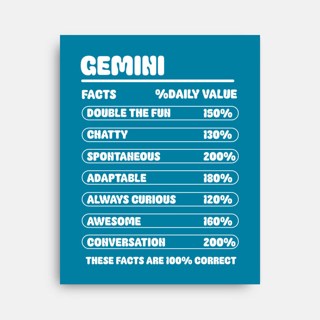 Gemini Facts Chart-None-Stretched-Canvas-MaxoArt