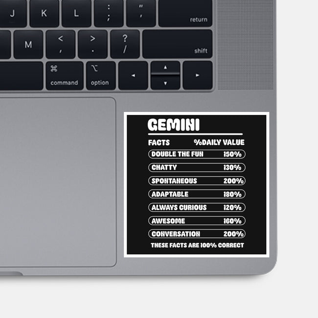 Gemini Facts Chart-None-Glossy-Sticker-MaxoArt