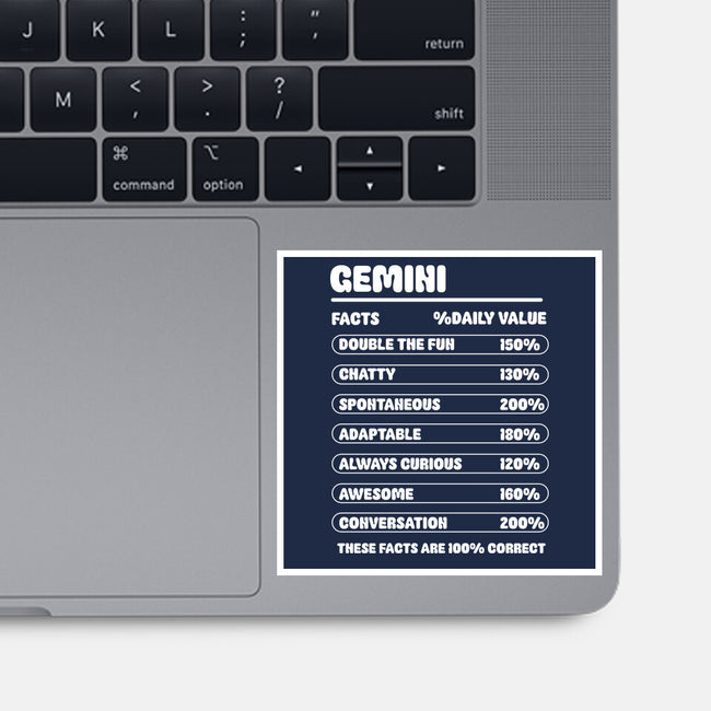 Gemini Facts Chart-None-Glossy-Sticker-MaxoArt