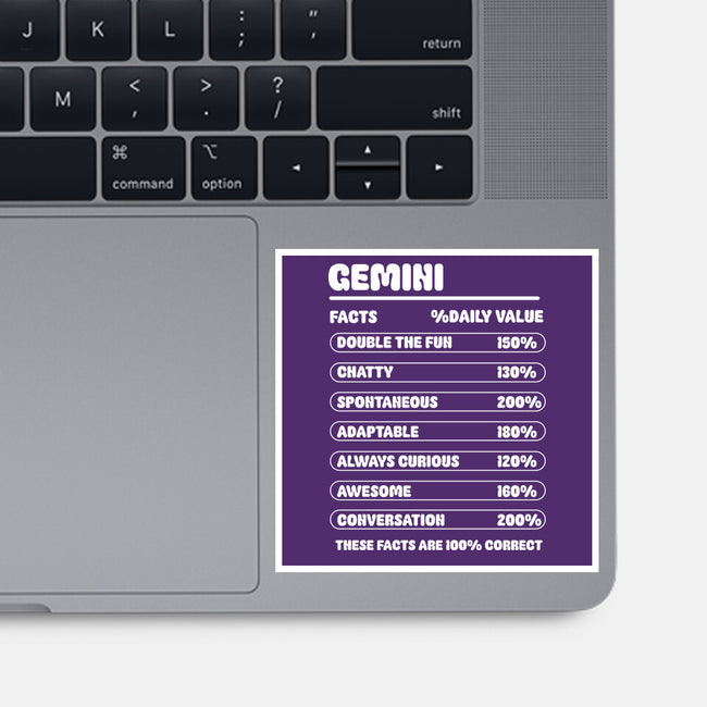 Gemini Facts Chart-None-Glossy-Sticker-MaxoArt