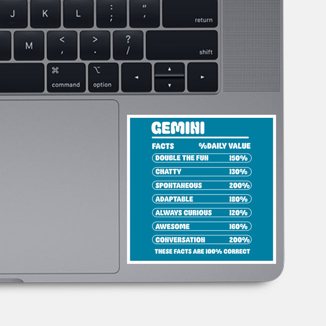 Gemini Facts Chart-None-Glossy-Sticker-MaxoArt