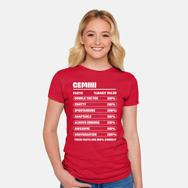 Gemini Facts Chart-Womens-Fitted-Tee-MaxoArt