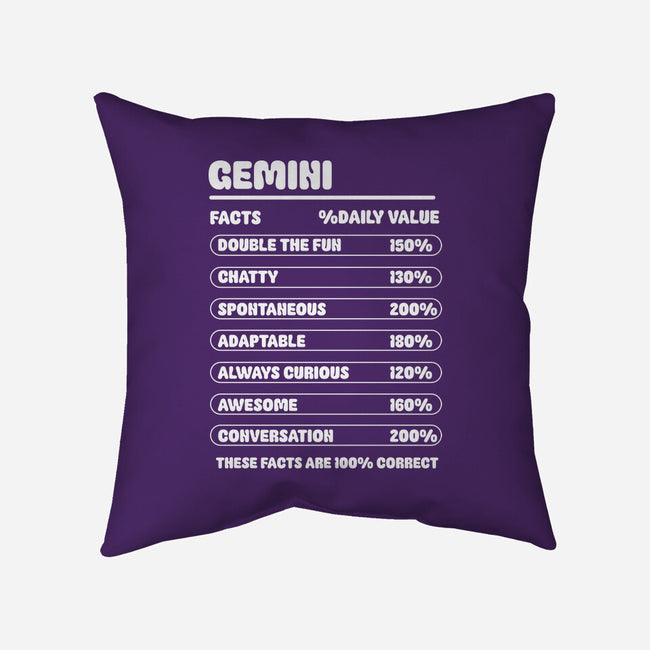 Gemini Facts Chart-None-Removable Cover w Insert-Throw Pillow-MaxoArt