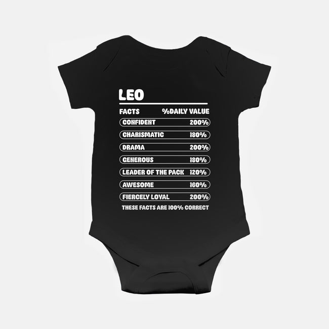 Leo Facts Chart-Baby-Basic-Onesie-MaxoArt