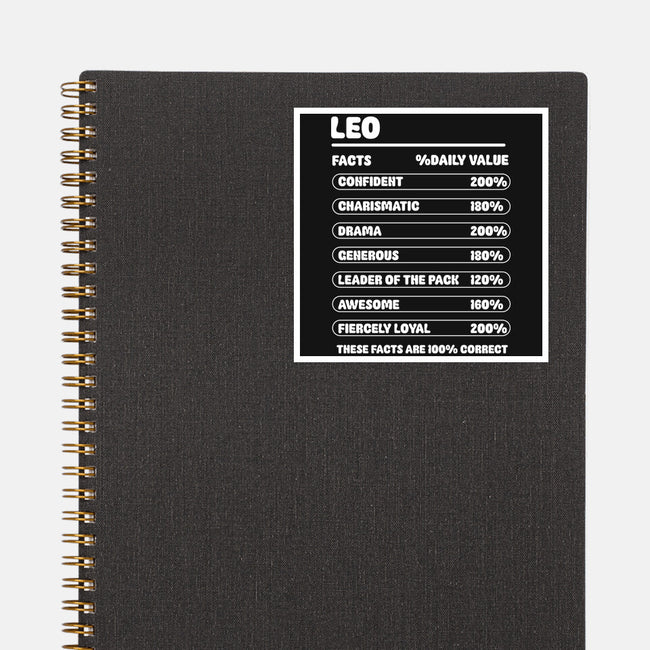 Leo Facts Chart-None-Glossy-Sticker-MaxoArt