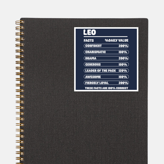 Leo Facts Chart-None-Glossy-Sticker-MaxoArt