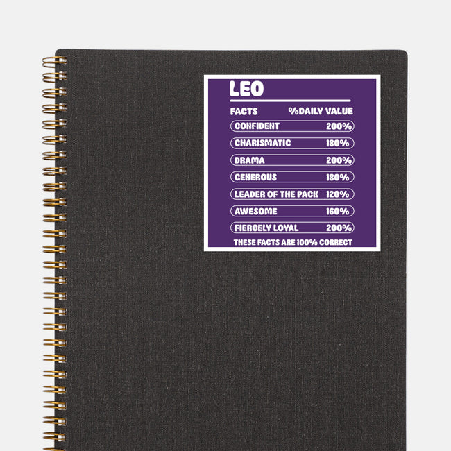 Leo Facts Chart-None-Glossy-Sticker-MaxoArt
