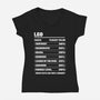 Leo Facts Chart-Womens-V-Neck-Tee-MaxoArt