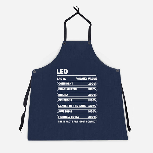Leo Facts Chart-Unisex-Kitchen-Apron-MaxoArt