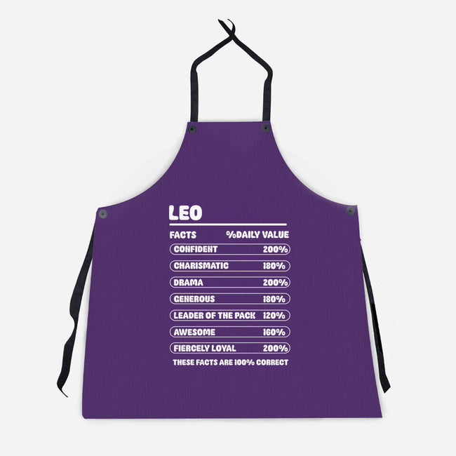 Leo Facts Chart-Unisex-Kitchen-Apron-MaxoArt