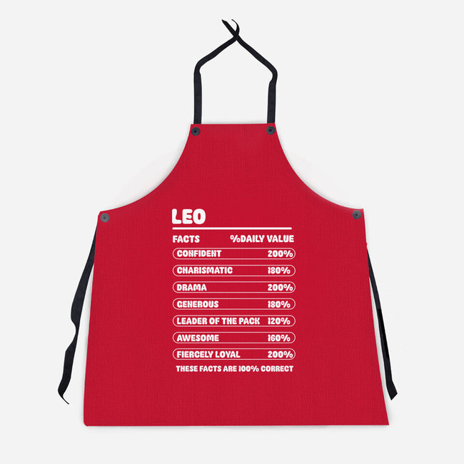 Leo Facts Chart-Unisex-Kitchen-Apron-MaxoArt