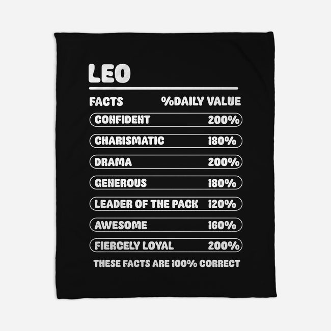 Leo Facts Chart-None-Fleece-Blanket-MaxoArt