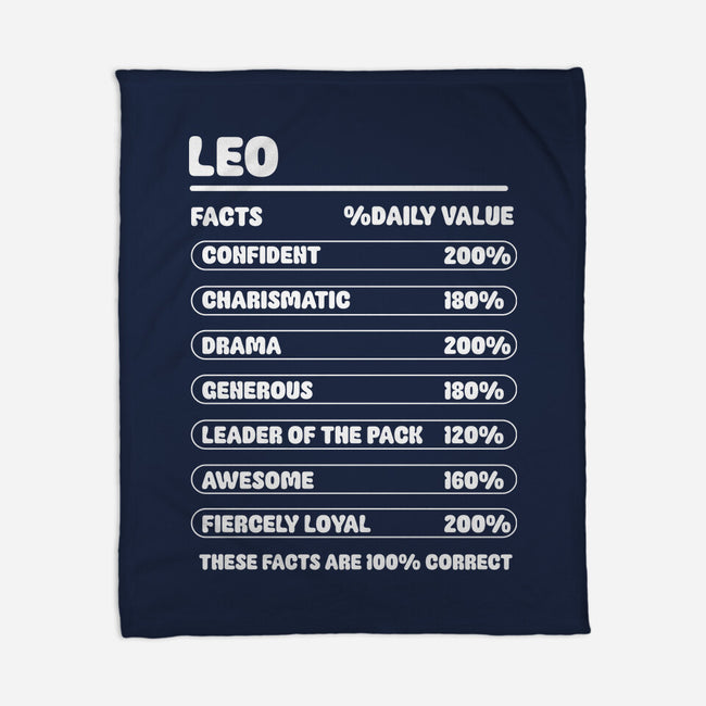 Leo Facts Chart-None-Fleece-Blanket-MaxoArt