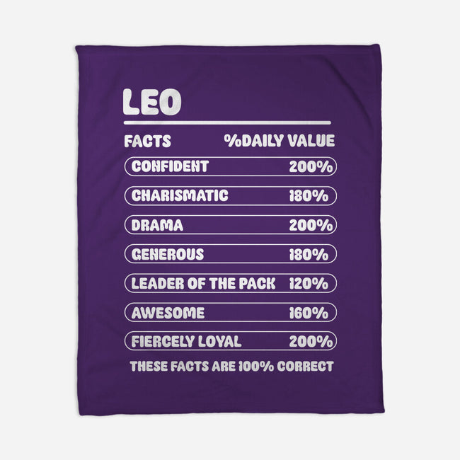 Leo Facts Chart-None-Fleece-Blanket-MaxoArt